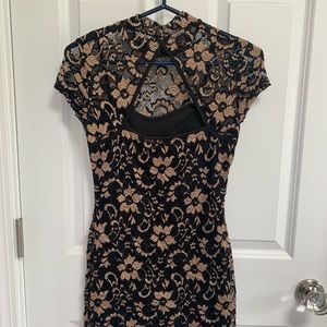 Gold and Black Lace Dress, size Small